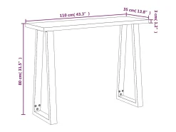 Mesa consola 110x35x80 cm madera maciza de acacia