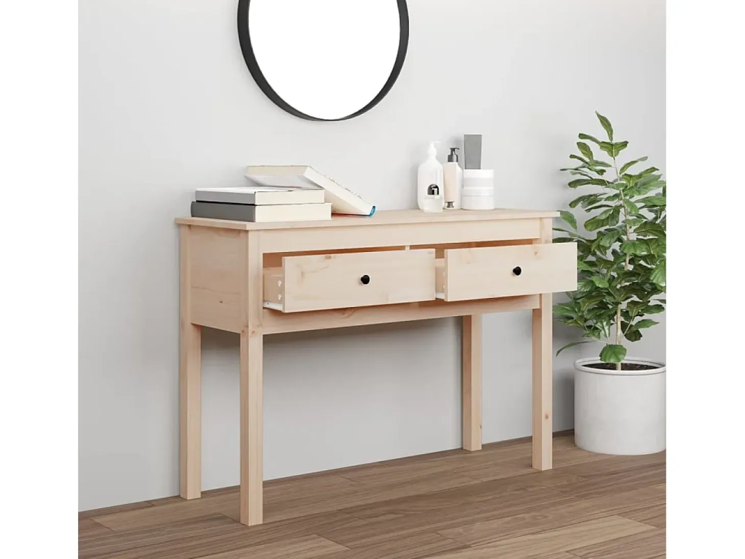 Mesa consola 100x35x75 cm Madera maciza de pino