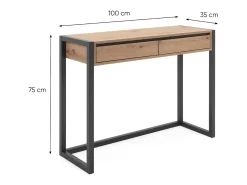Mesa consola 100x75x35 cm natural antracita