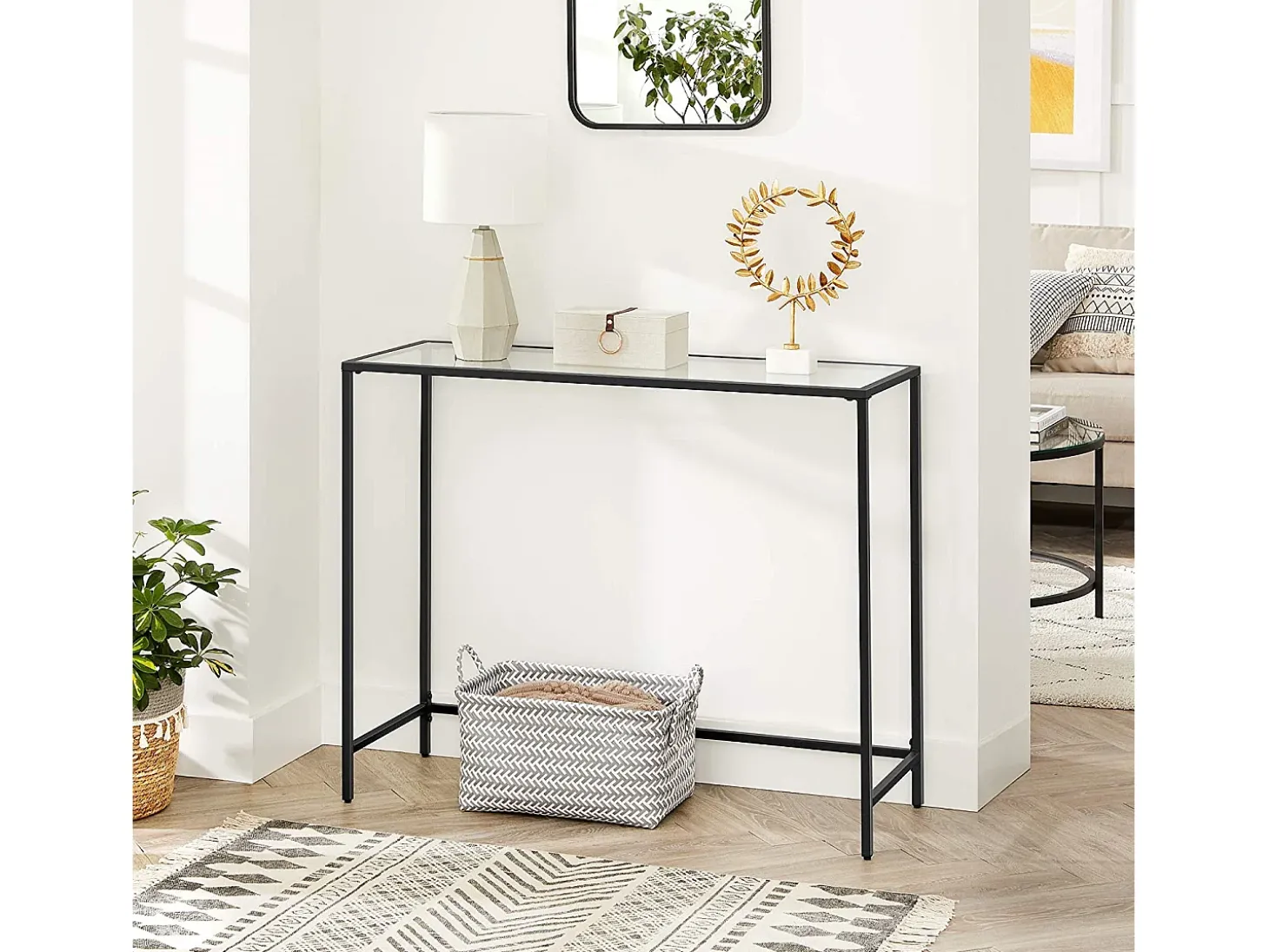 Mesa consola 100x35x80 cm negra