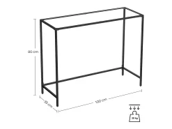 Mesa consola 100x35x80 cm negra