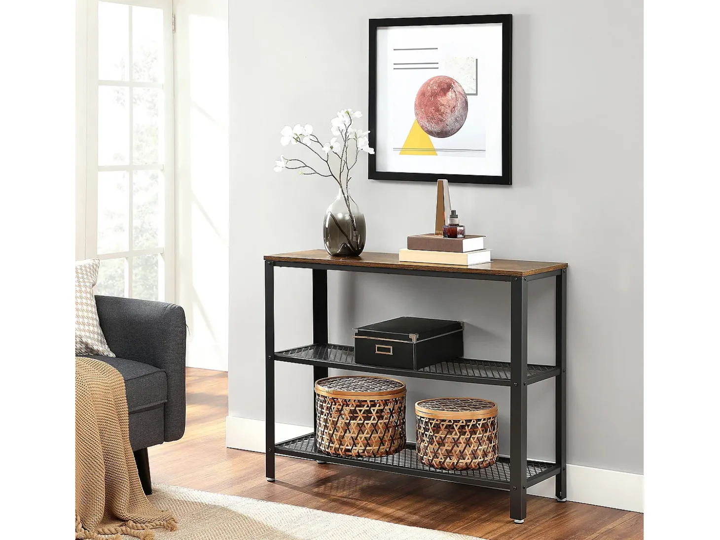 Mesa consola 101.5x35x80 cm negra