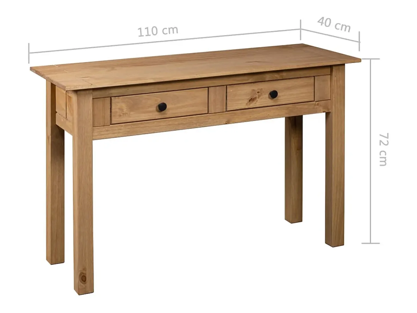Mesa consola 110x40x72 cm Pino macizo gama Panamá