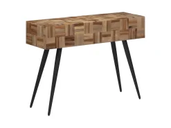 Mesa consola 110x34x80 cm teca maciza recuperada