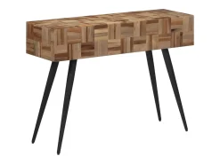Mesa consola 110x34x80 cm teca maciza recuperada