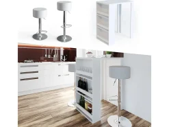 Mesa de bar blanco 57x80x106