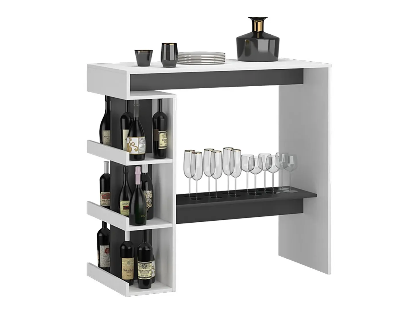 Mesa de bar blanco 108x50x103 dana