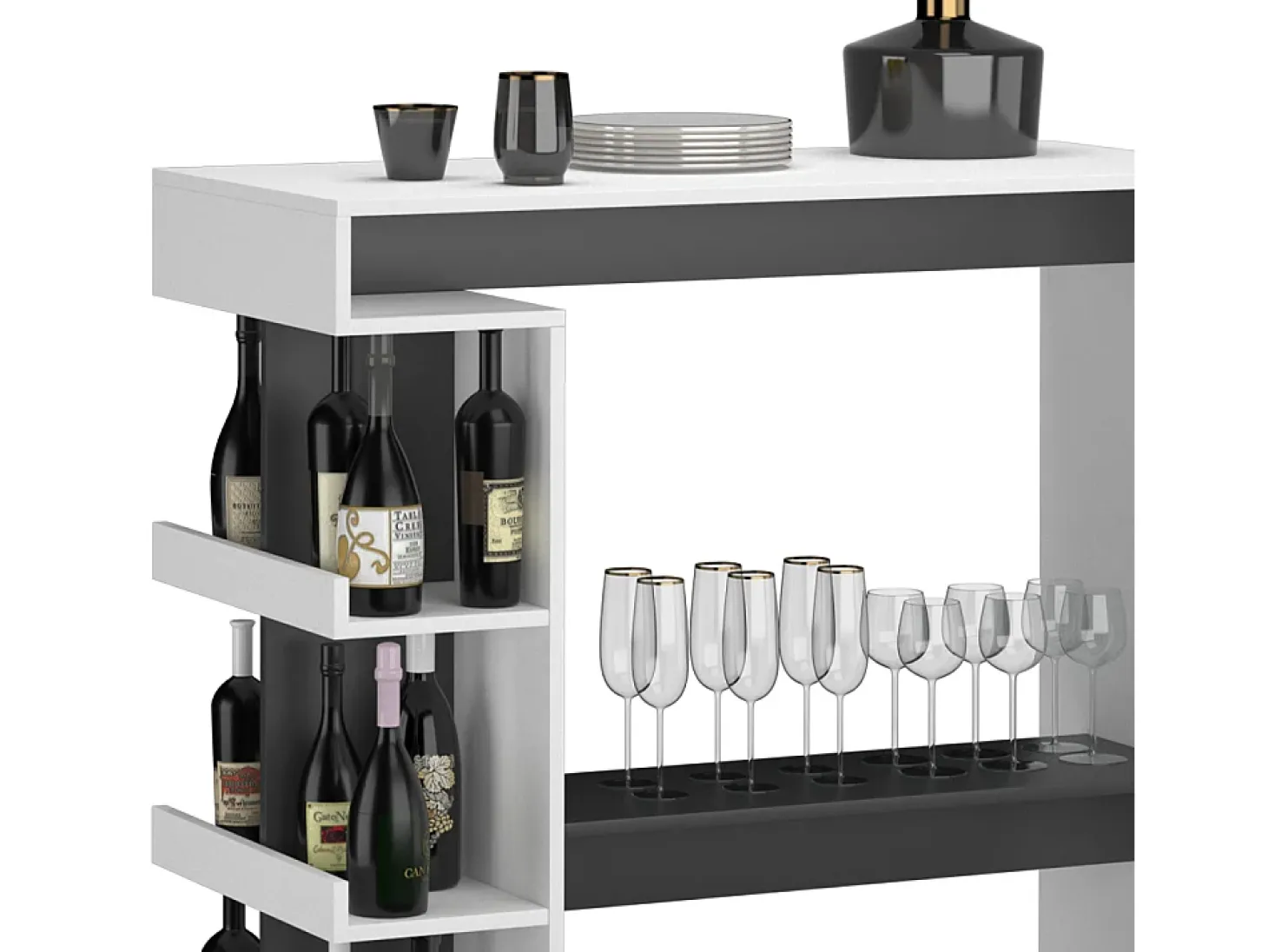 Mesa de bar blanco 108x50x103 dana