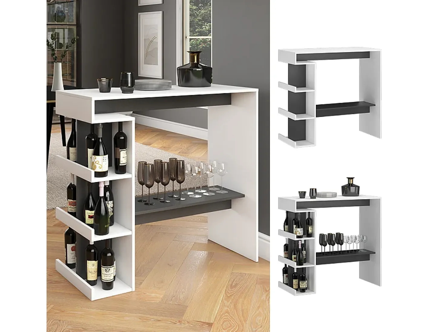 Mesa de bar blanco 108x50x103 dana