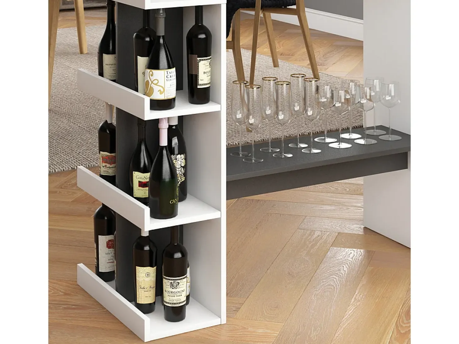 Mesa de bar blanco 108x50x103 dana