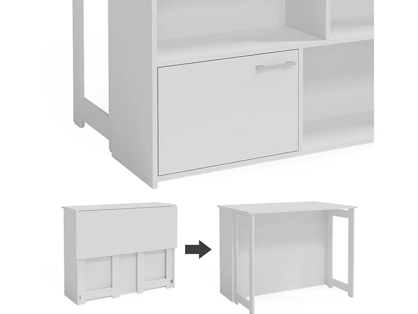 Mesa de bar blanco 116x37x90.5 dominic