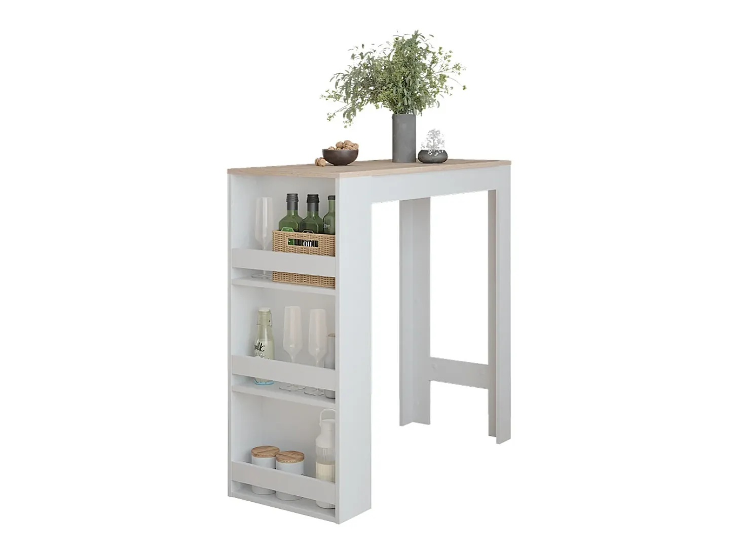 Mesa de bar blanco/sonoma 45x110x106 repose