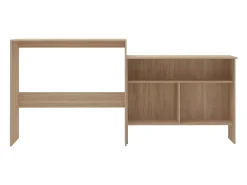 Mesa de bar con 2 encimeras color roble 130x40x120 cm