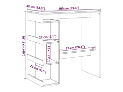 Mesa de bar con estante madera envejecida 100x48x101,5 cm