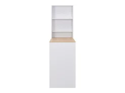 Mesa de bar con estantería blanca 115x59x200 cm