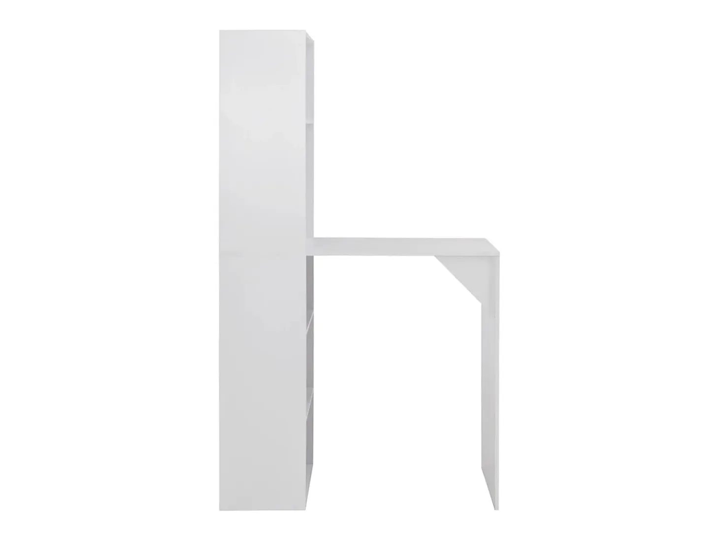 Mesa de bar con estantería blanca 115x59x200 cm
