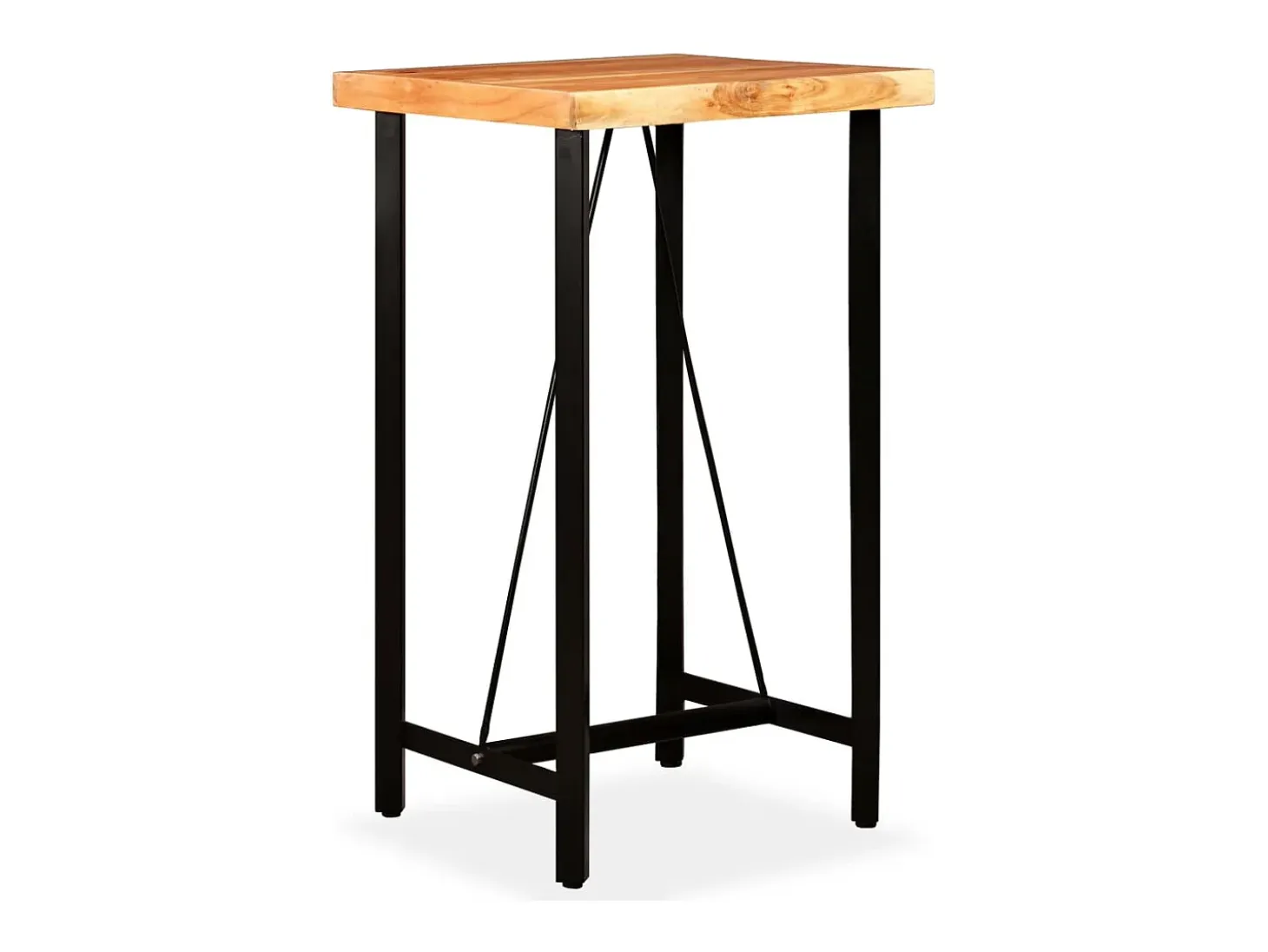 Mesa de bar de madera maciza de acacia 60x60x107 cm