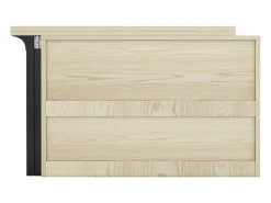 Mesa de bar extensible y plegable, mesa de comedor con cajón y dos puertas correderas de cristal, color natural