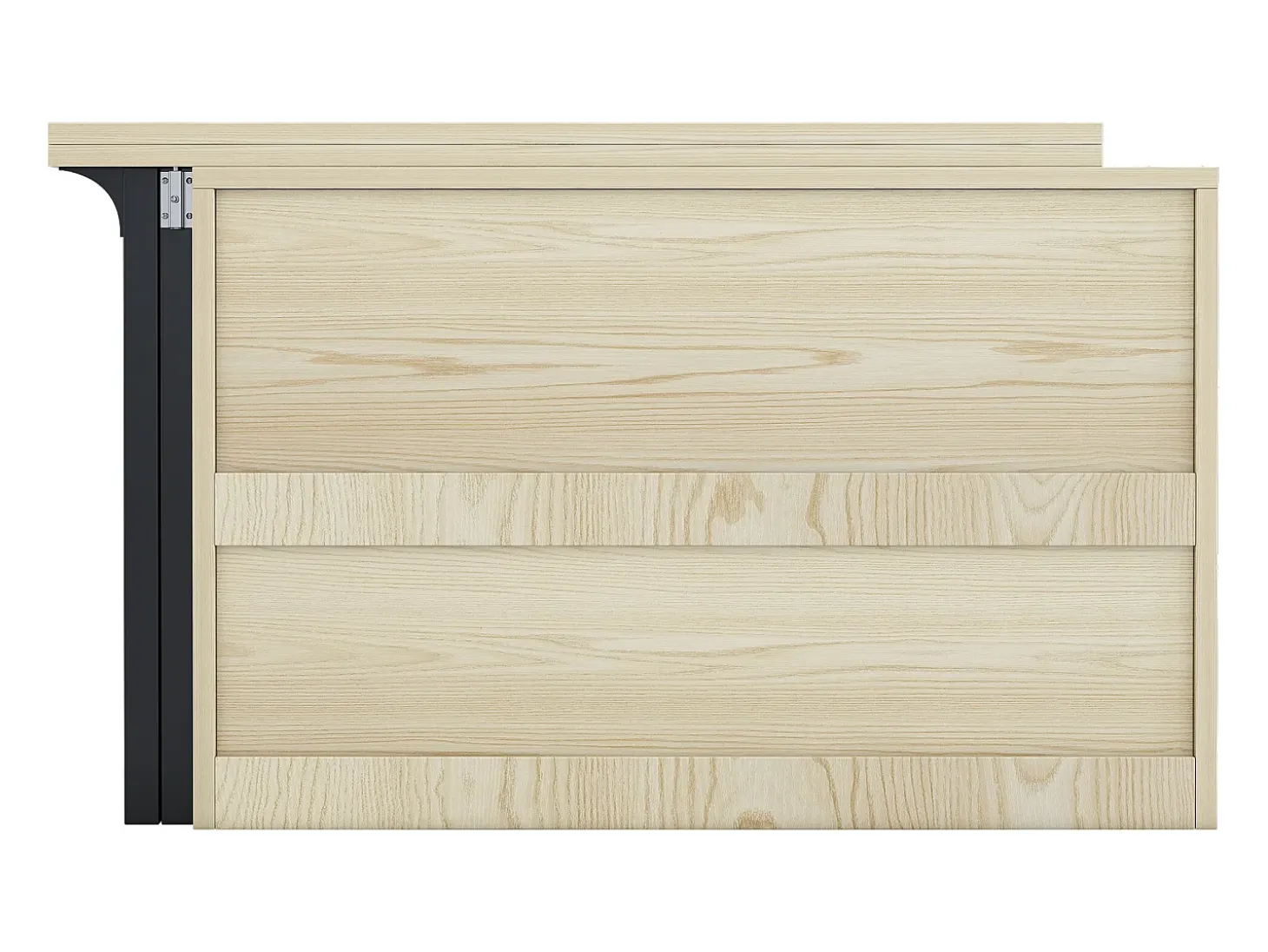 Mesa de bar extensible y plegable, mesa de comedor con cajón y dos puertas correderas de cristal, color natural