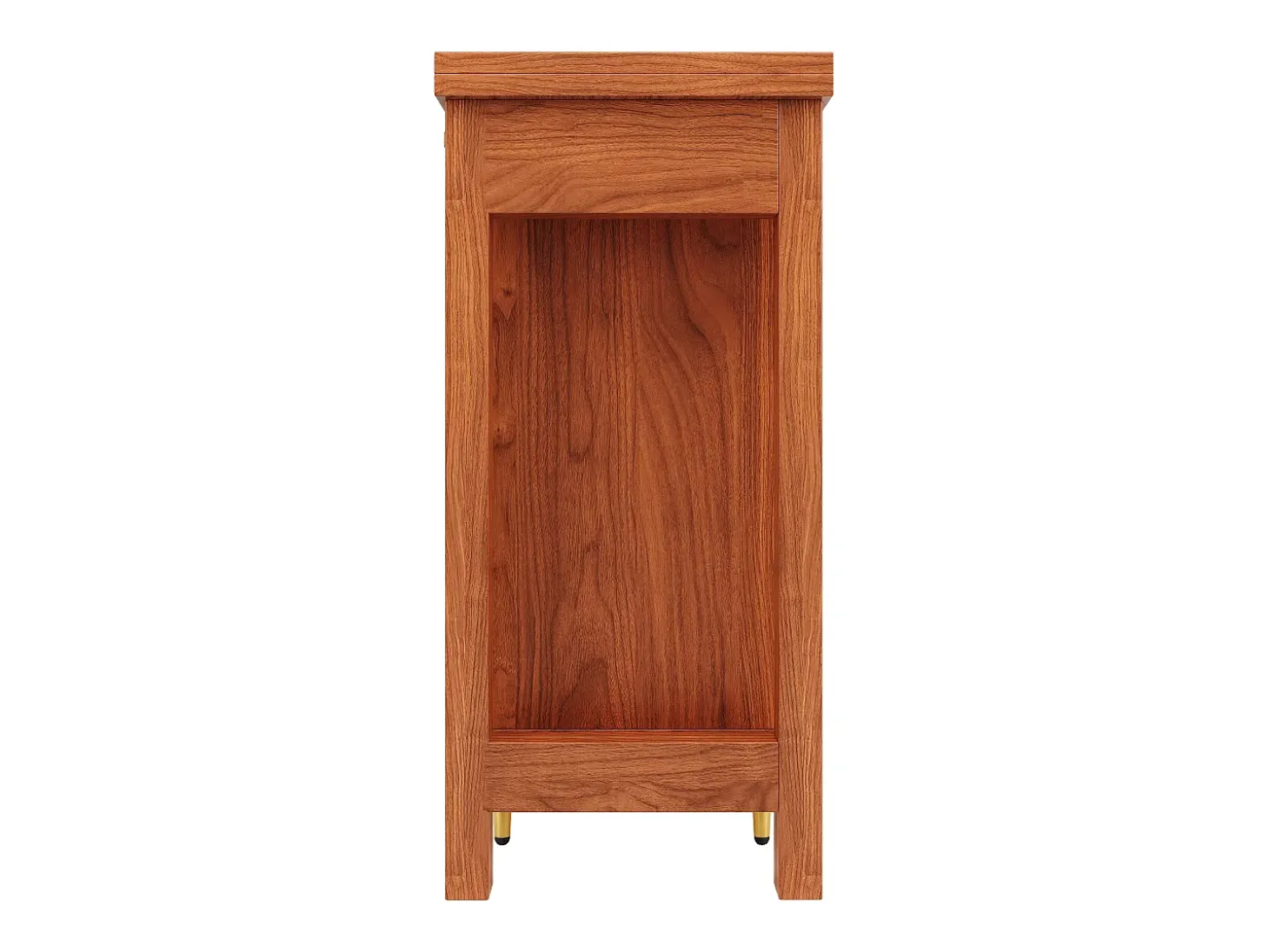 Mesa de bar giratoria con puerta de ratán y estante abierto - Mesa de comedor de madera - Marrón - 107 x 40 x 71,4 cm