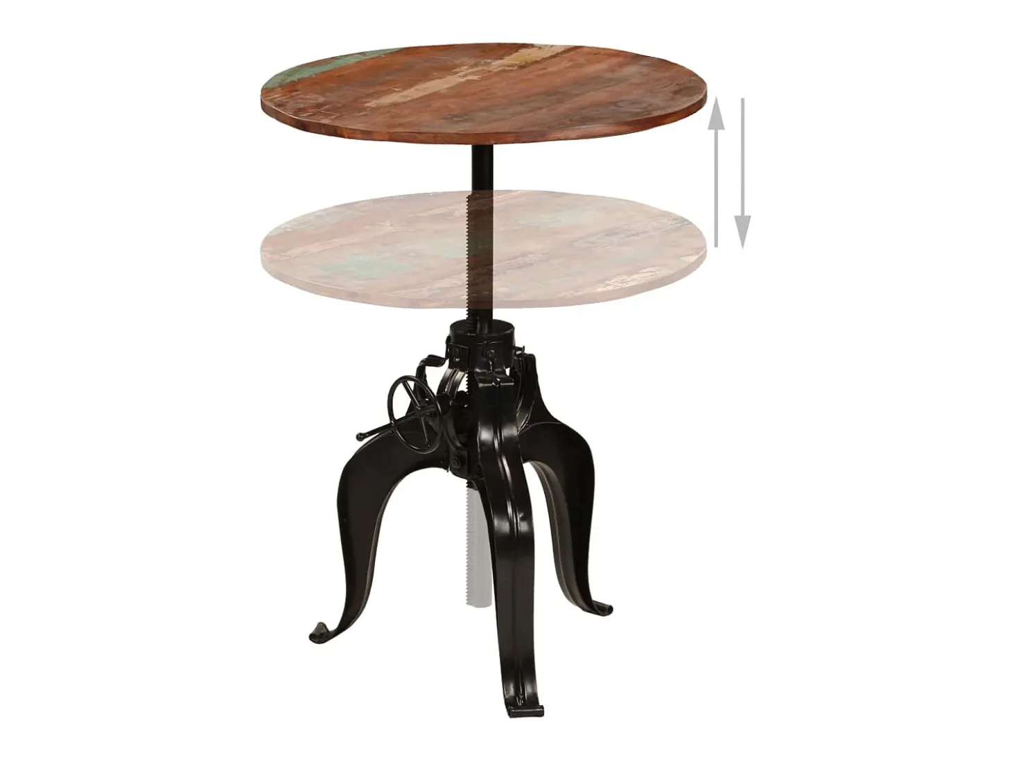 Mesa de bar madera maciza reciclada 75x(76-110) cm