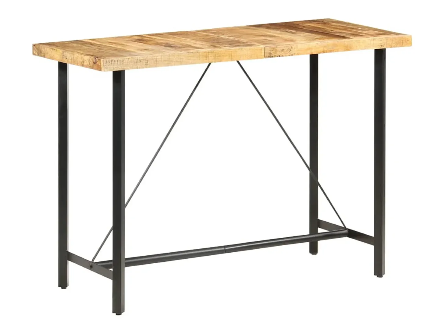 Mesa de bar madera maciza de mango rugosa 150x70x107 cm