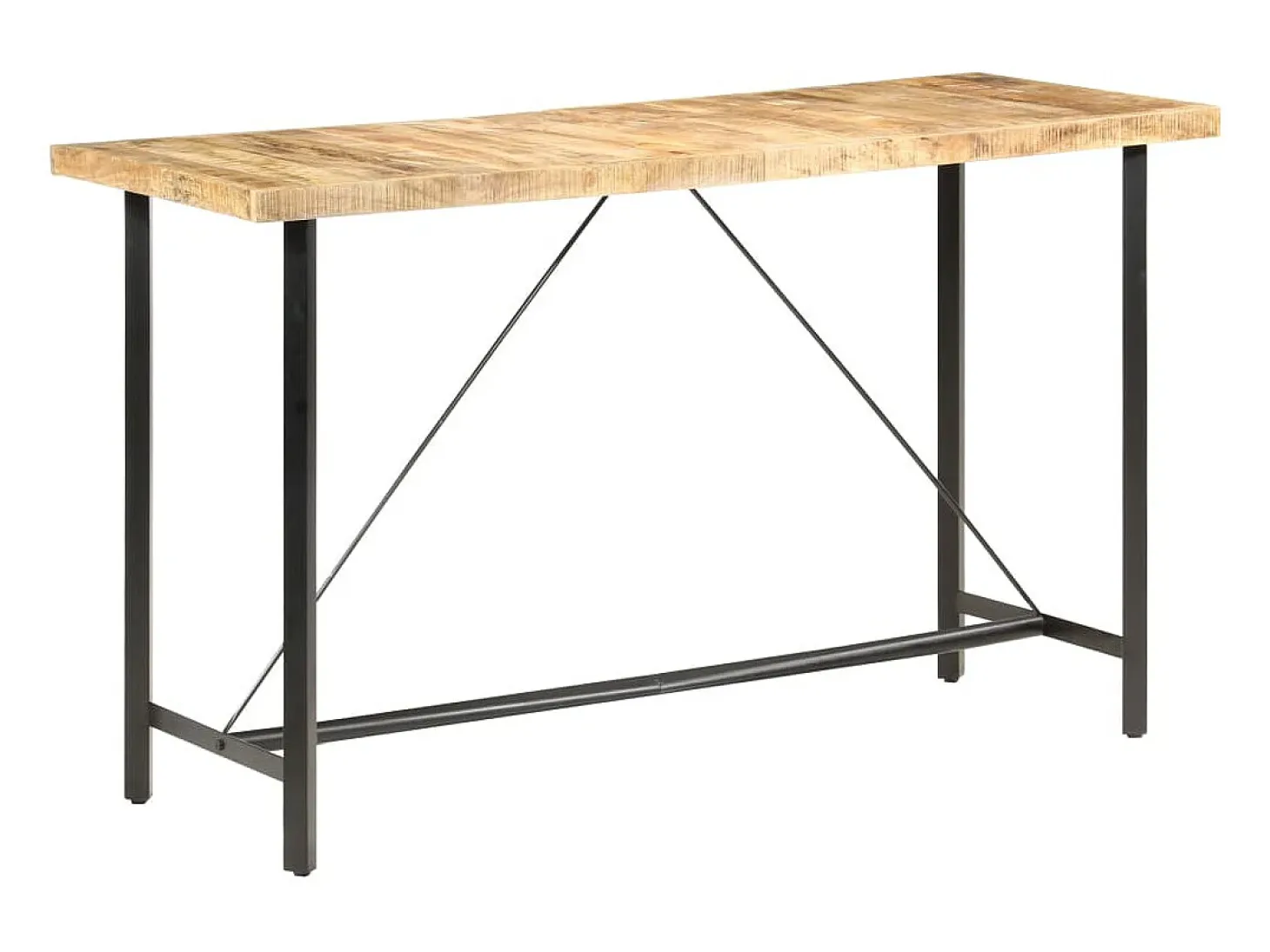 Mesa de bar madera maciza de mango rugosa 180x70x107 cm