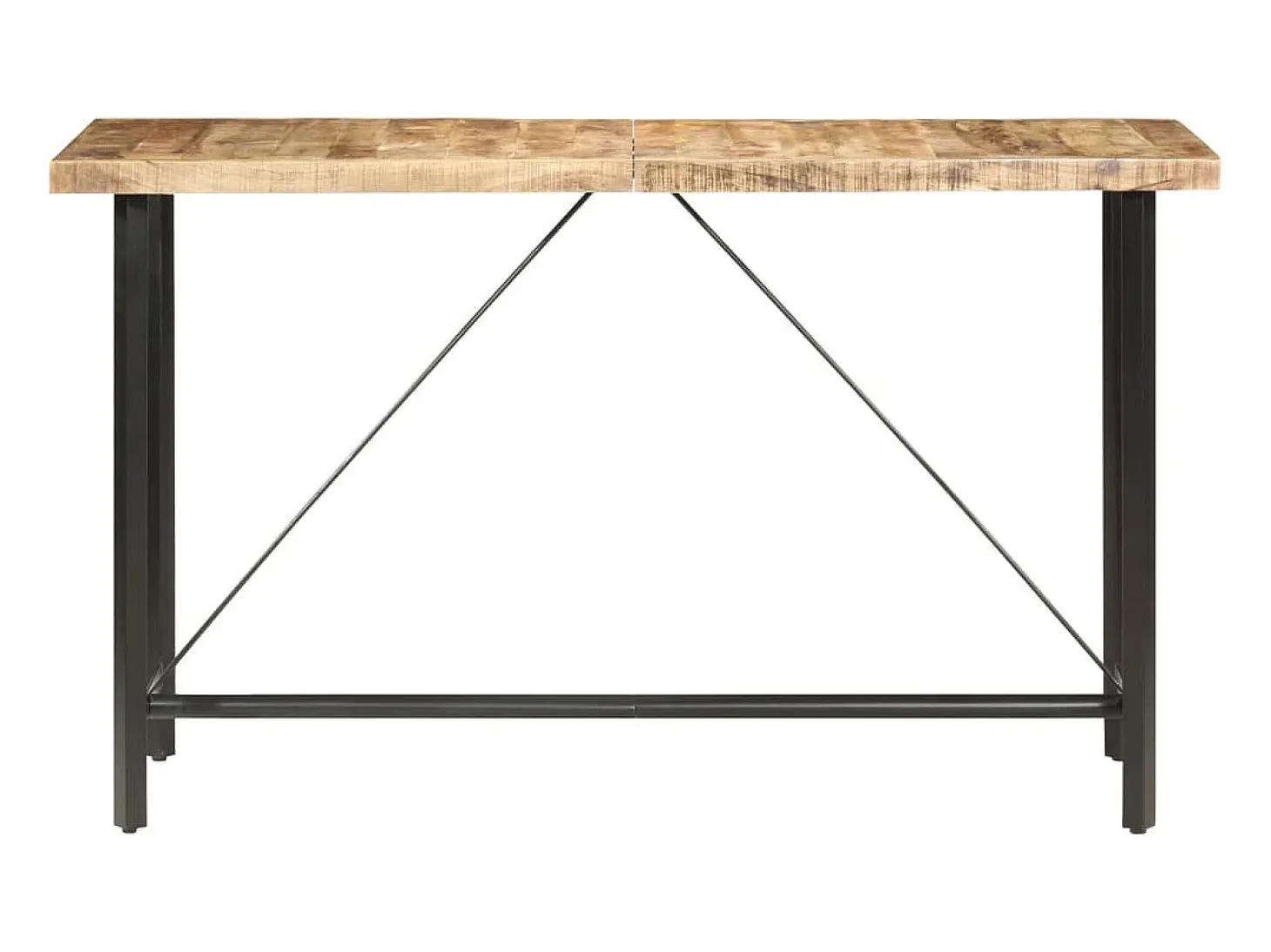 Mesa de bar madera maciza de mango rugosa 180x70x107 cm