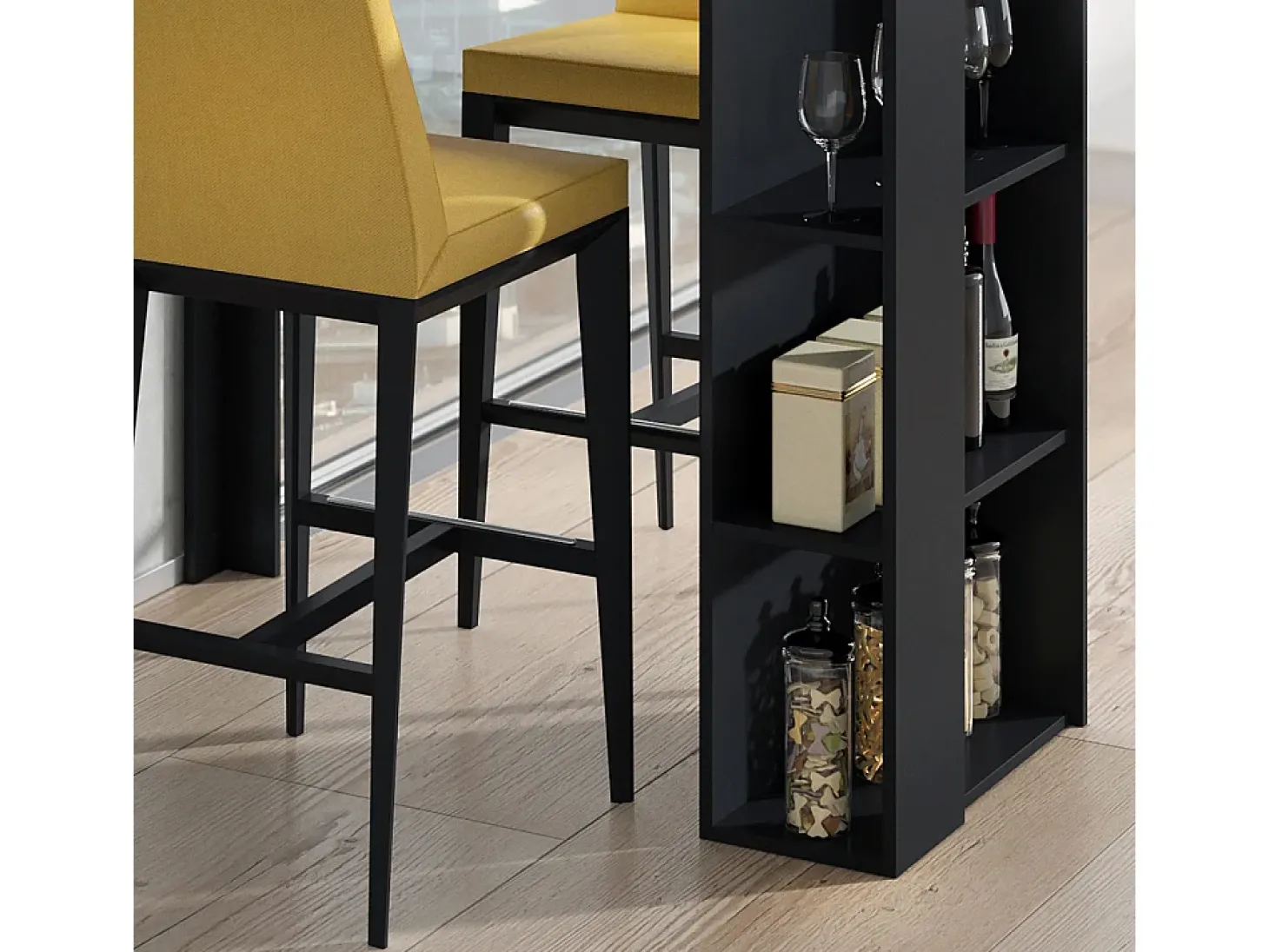 Mesa de bar negro 120x60x105.6 noel