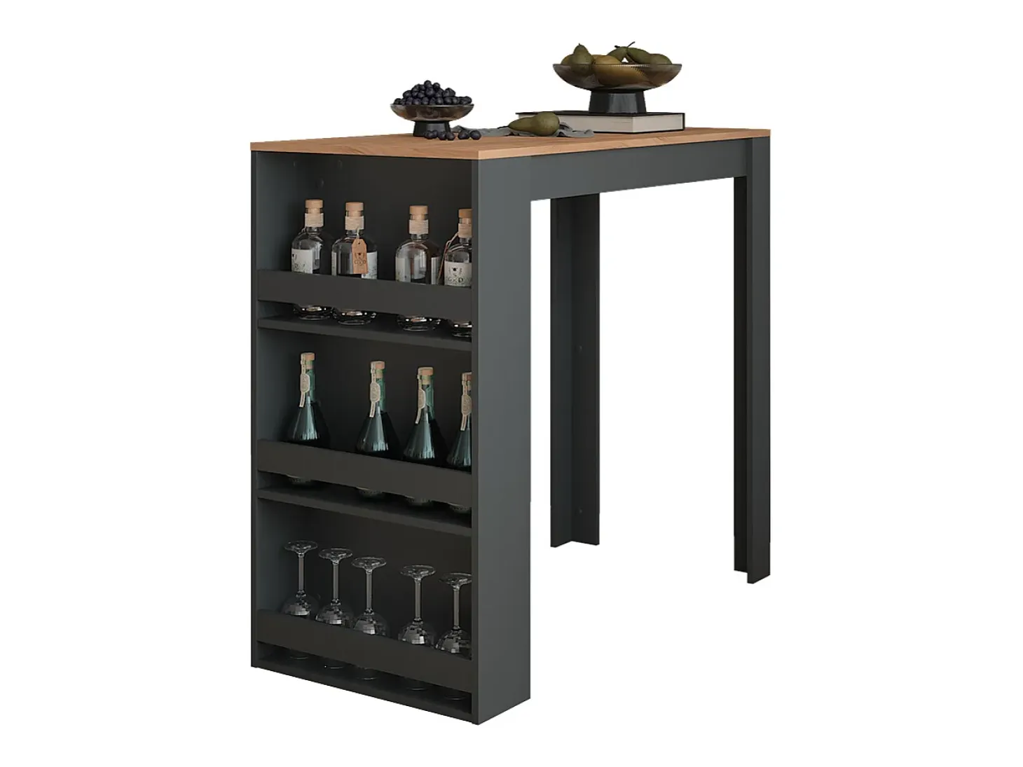 Mesa de bar oro power roble/antracita 57x117x106 repose