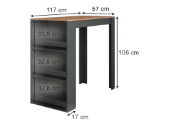 Mesa de bar oro power roble/antracita 57x117x106 repose