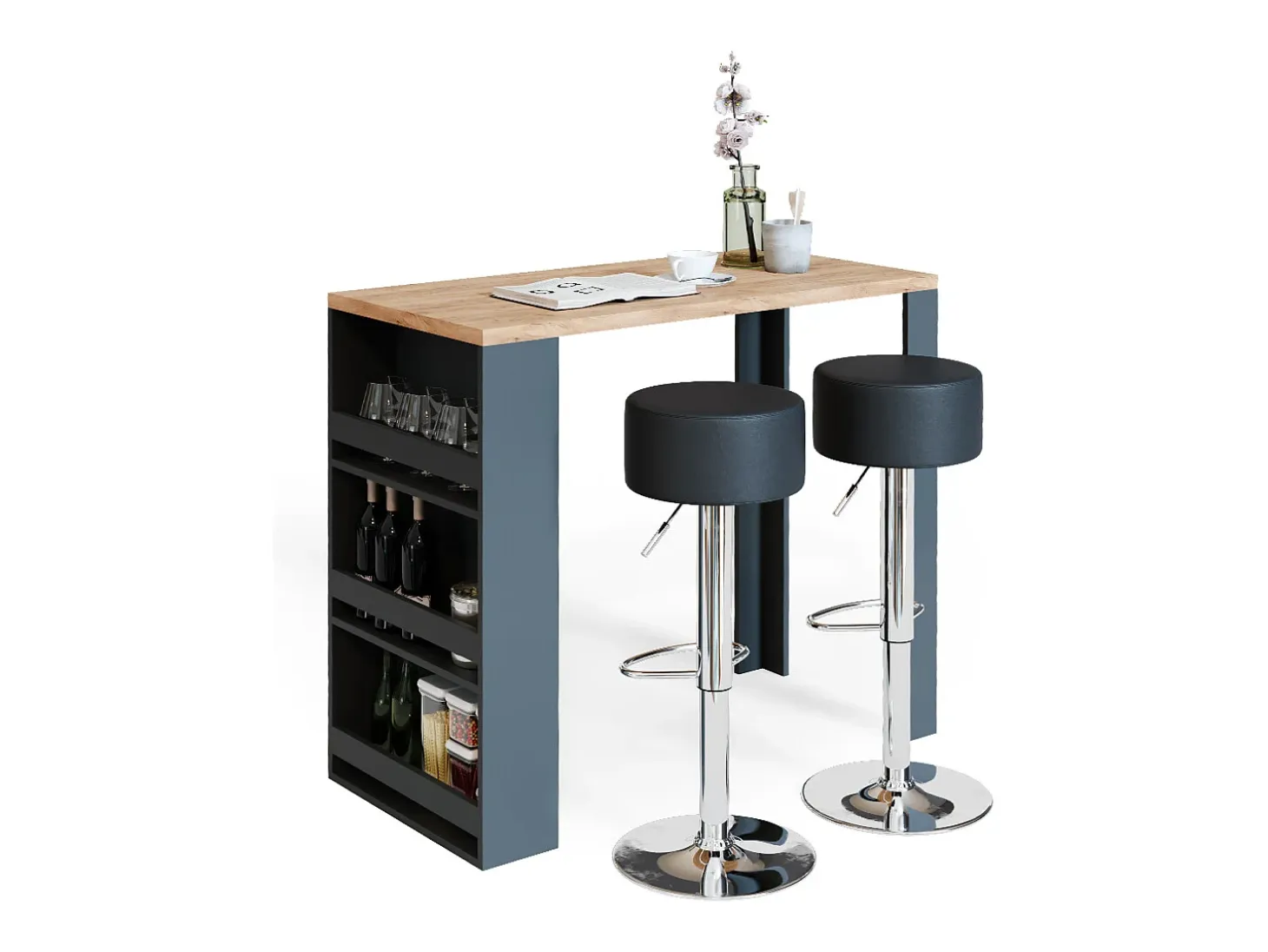 Mesa de bar roble 57x117x106
