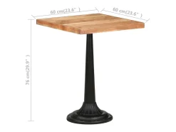 Mesa de bistró madera maciza de acacia 60x60x76 cm