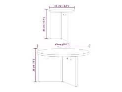 Mesa de Café 2 piezas 49 x 49 x 28 cm Madera maciza de Pino