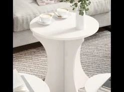 Mesa de Café 3 piezas Blanco 46 x 46 x 47 cm Madera maciza de pino