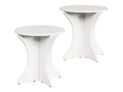 Mesa de Café 2 piezas Blanco 46 x 46 x 47 cm Madera maciza de pino