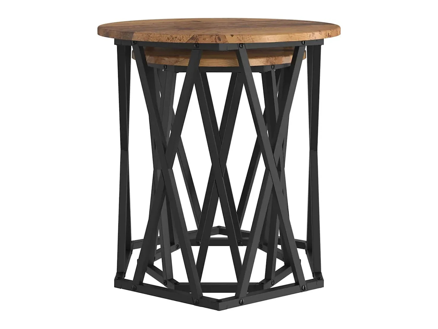 Mesa de Café 2 piezas Madera vieja 50 x 50 x 50 cm