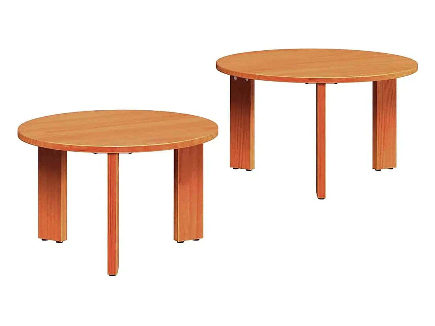 Mesa de Café 2 piezas Marrón cera 47.5 x 47.5 x 27 cm