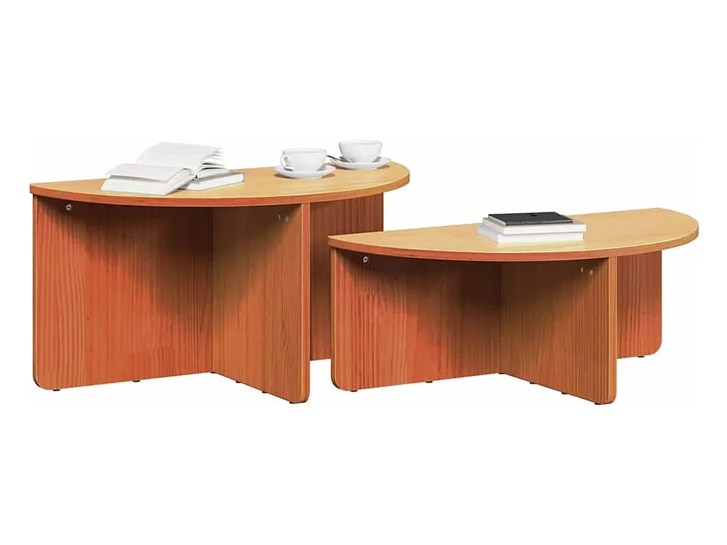 Mesa de Café 2 piezas Marrón cera 79 x 39.5 x 40 cm