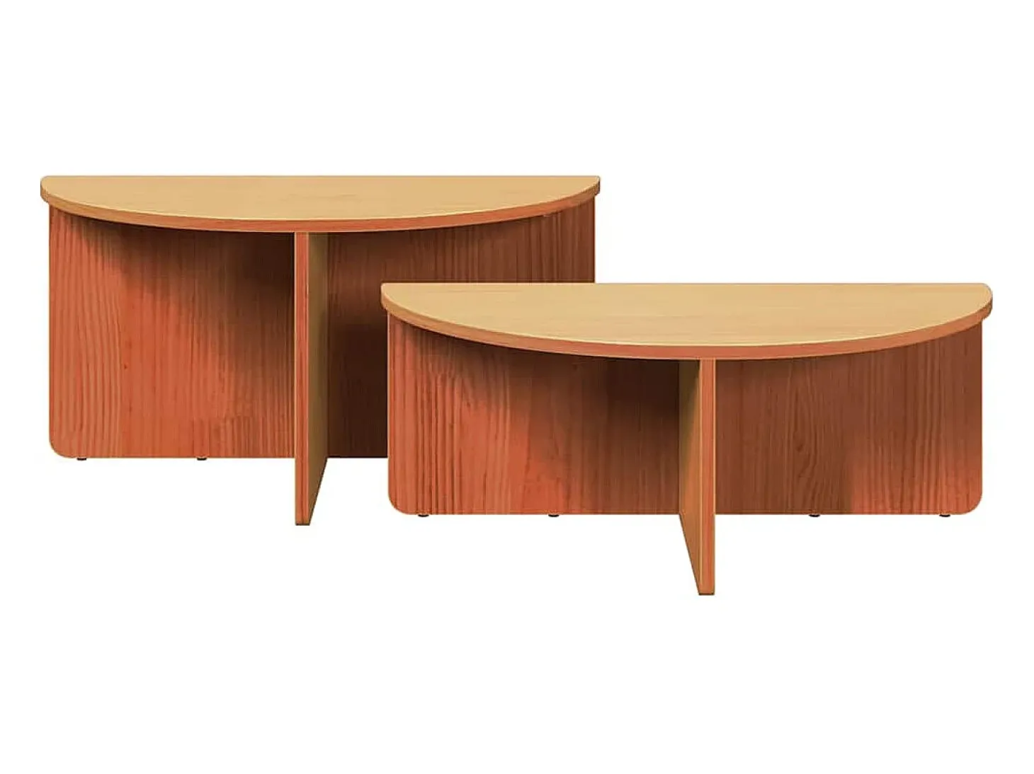 Mesa de Café 2 piezas Marrón cera 79 x 39.5 x 40 cm