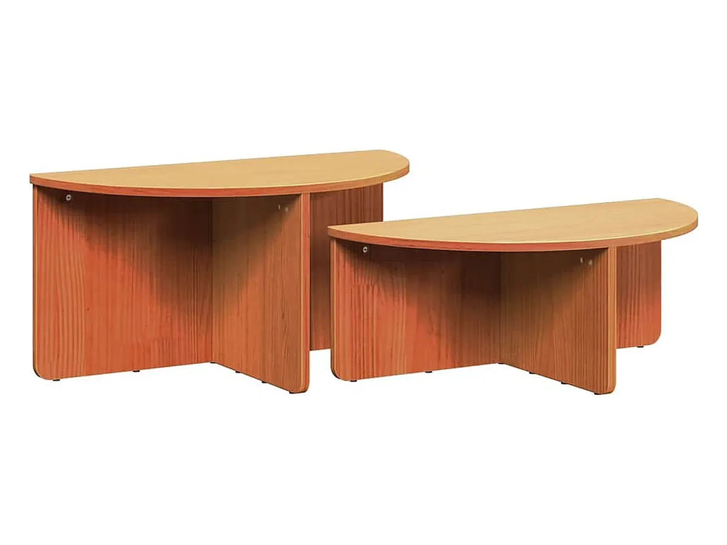 Mesa de Café 2 piezas Marrón cera 79 x 39.5 x 40 cm