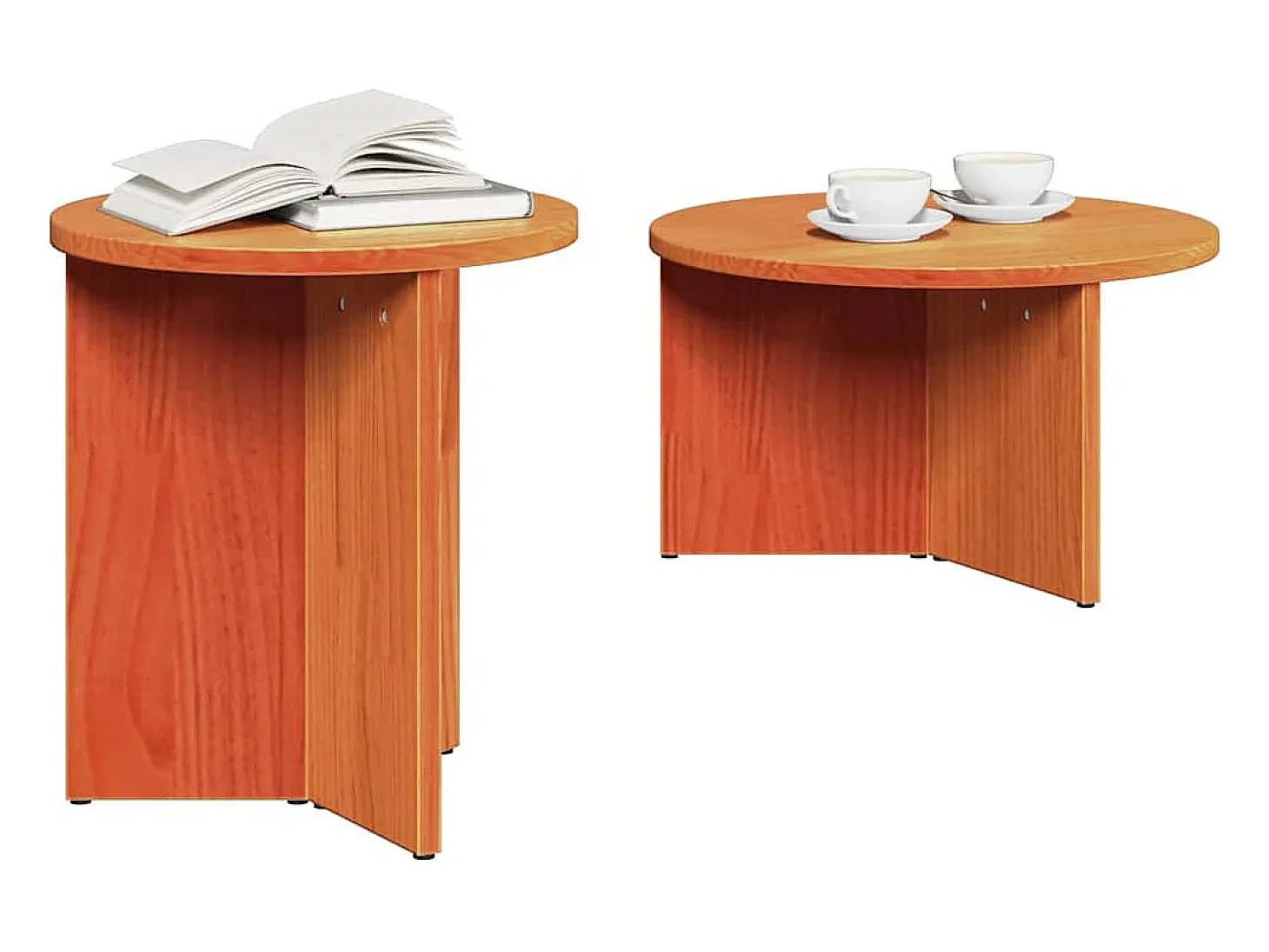 Mesa de Café 2 piezas Marrón cera 49 x 49 x 28 cm