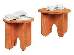 Mesa de Café 2 piezas Marrón cera 39.5 x 39.5 x 30 cm