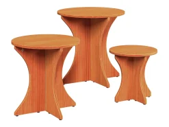 Mesa de Café 3 piezas Marrón cera 46 x 46 x 47 cm