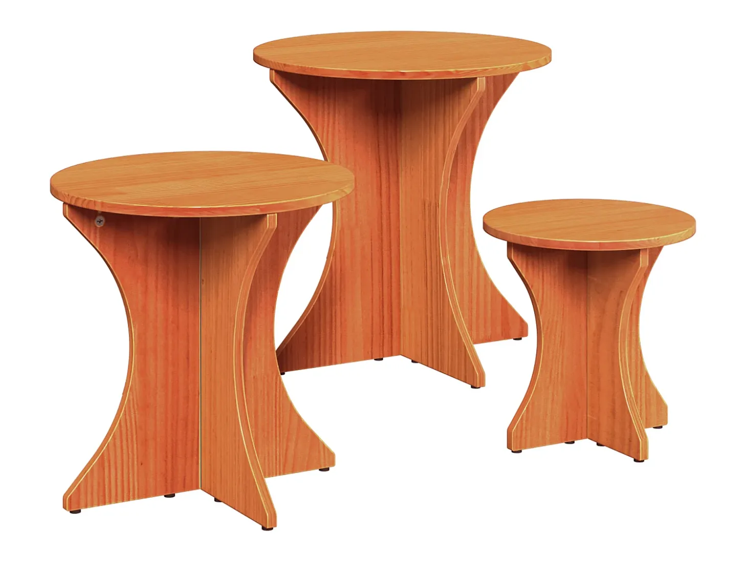 Mesa de Café 3 piezas Marrón cera 46 x 46 x 47 cm