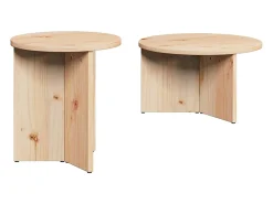 Mesa de Café 2 piezas Natural 49 x 49 x 28 cm