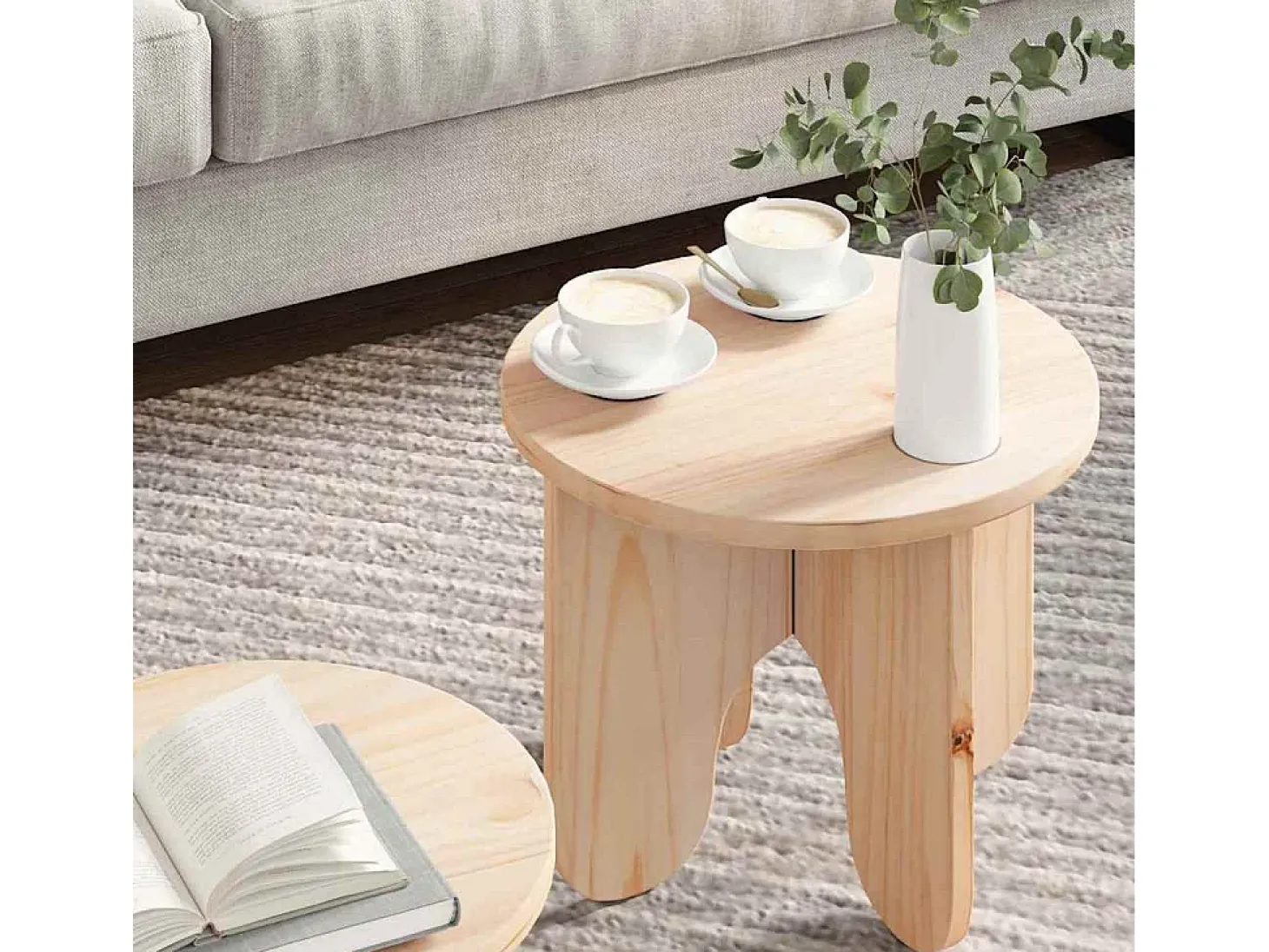 Mesa de Café 2 piezas Natural 39.5 x 39.5 x 30 cm