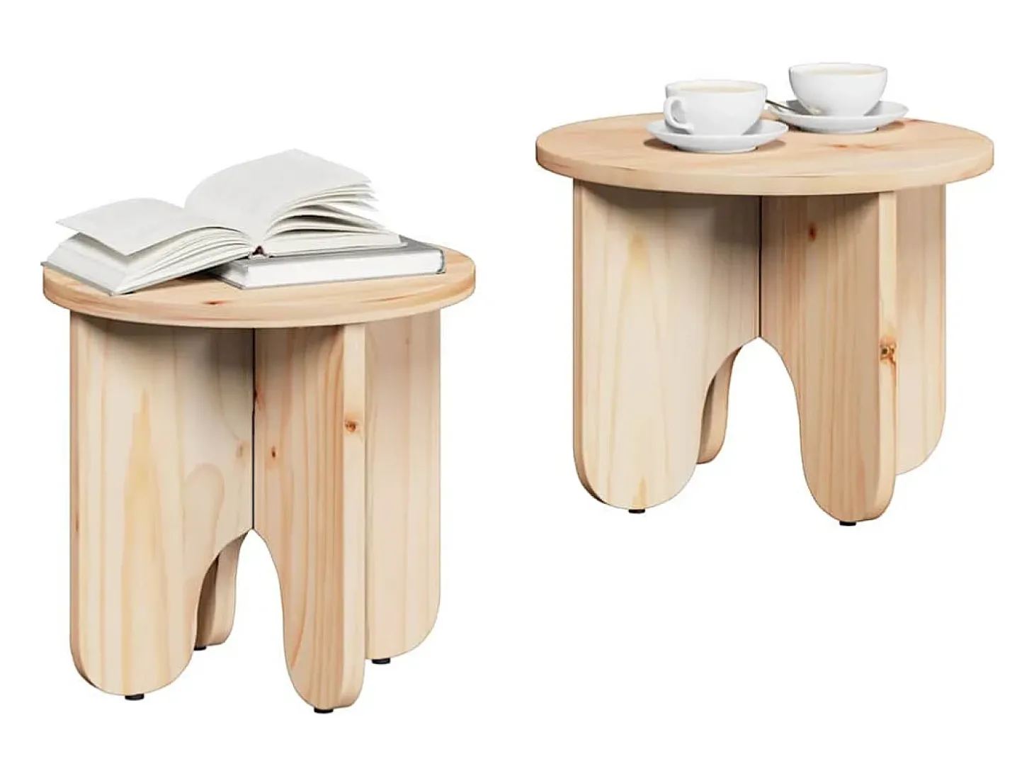 Mesa de Café 2 piezas Natural 39.5 x 39.5 x 30 cm