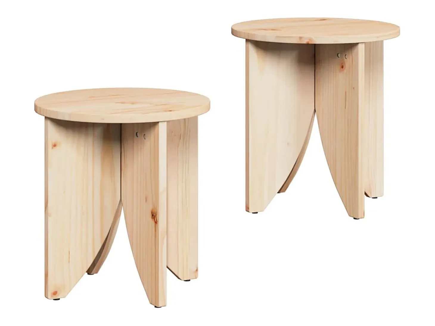 Mesa de Café 2 piezas Natural 41.5 x 41.5 x 44 cm