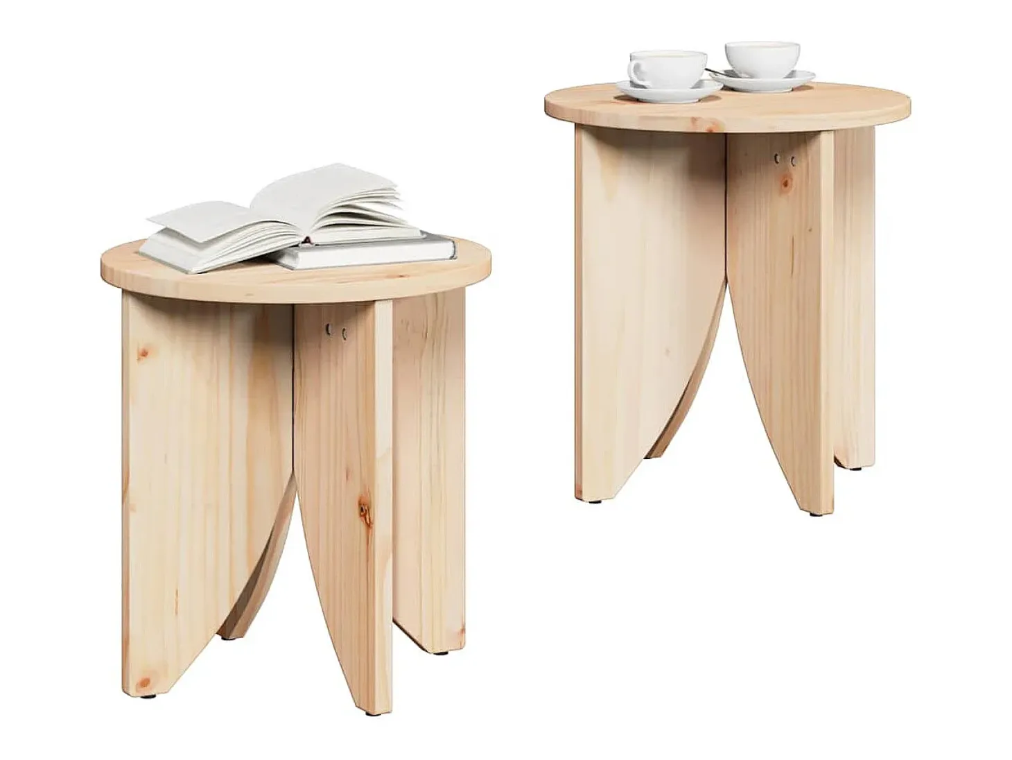 Mesa de Café 2 piezas Natural 41.5 x 41.5 x 44 cm